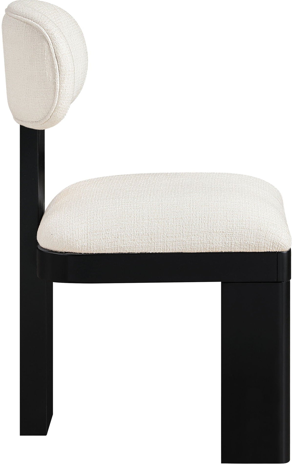 Timbra - Linen Textured Fabric Upholstered Dining Chair (Set of 2) with Black Base