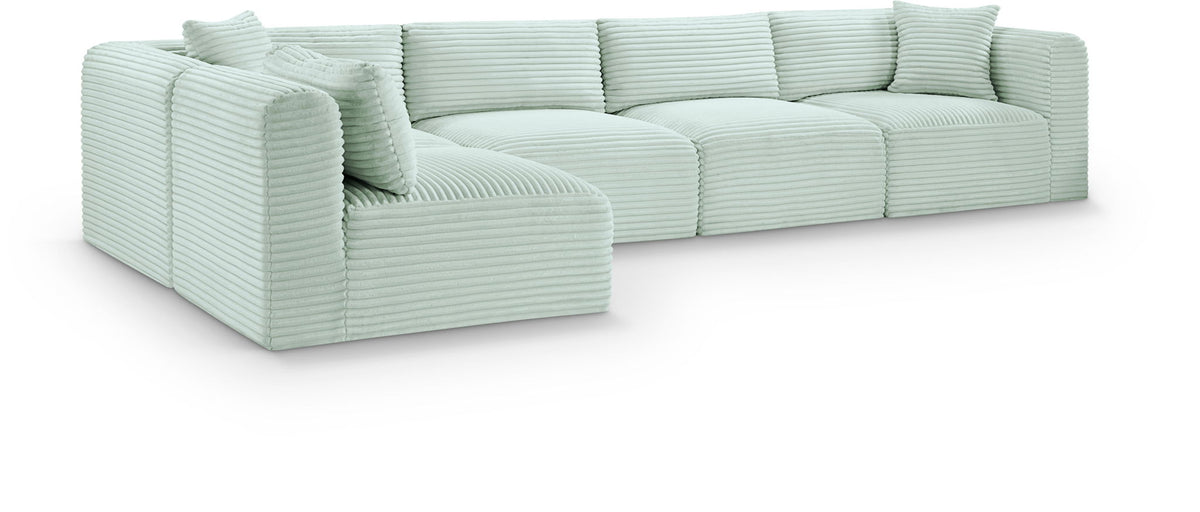 Shaggy Modular Sectional — 5-Piece Sectional — Mint