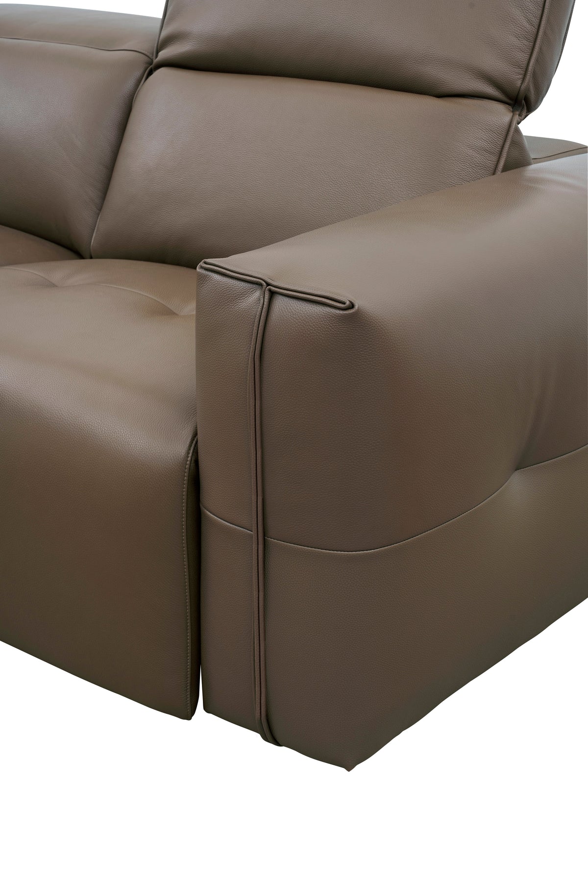 Ember Brown Italian Leather Sofa and Loveseat — Power Recline