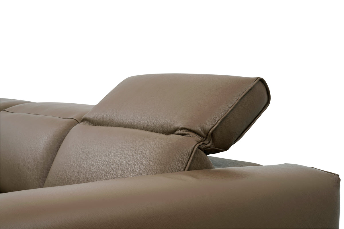 Ember Brown Italian Leather Sofa and Loveseat — Power Recline