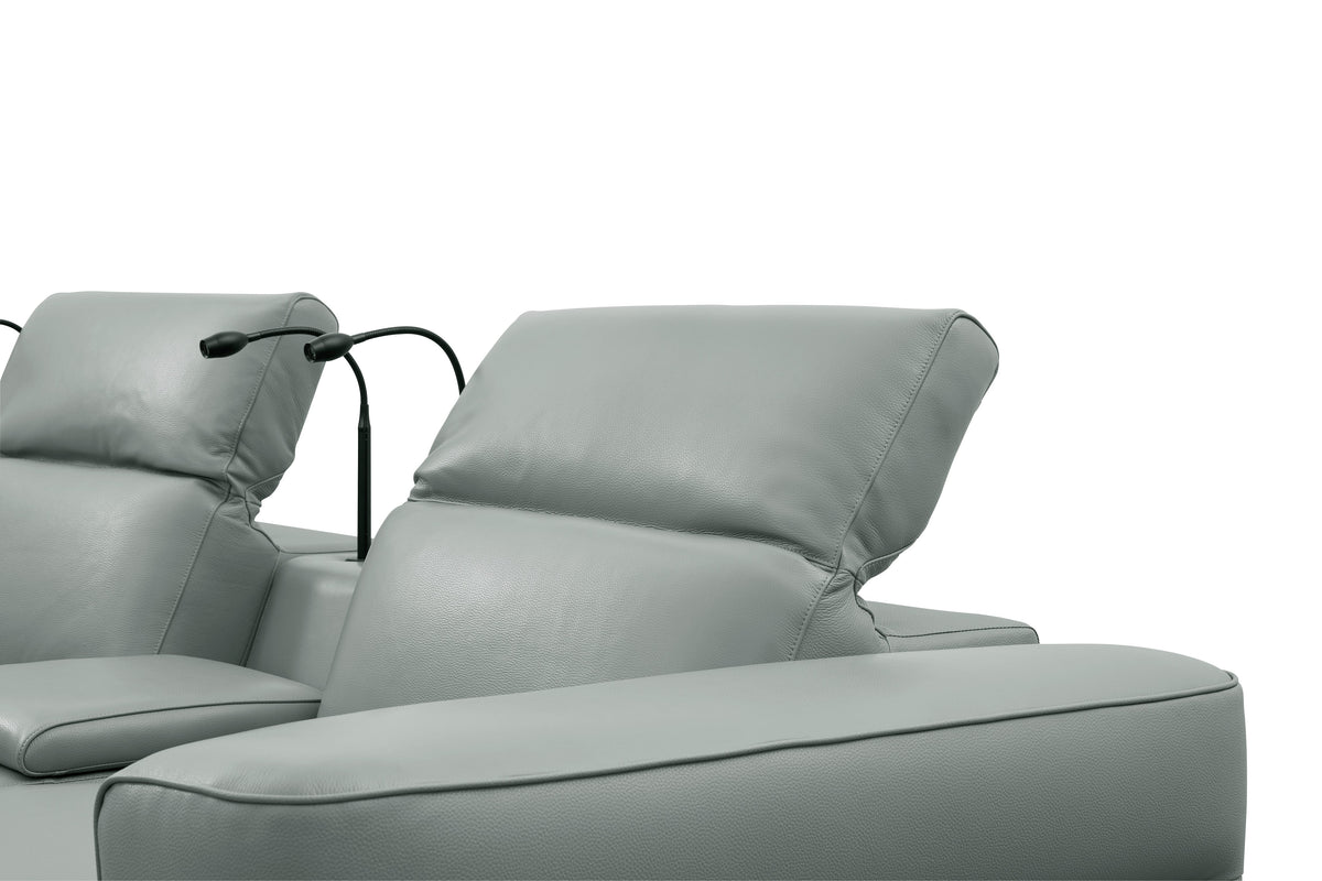 Diamante Italian Leather Home Theater Row — Power Recline