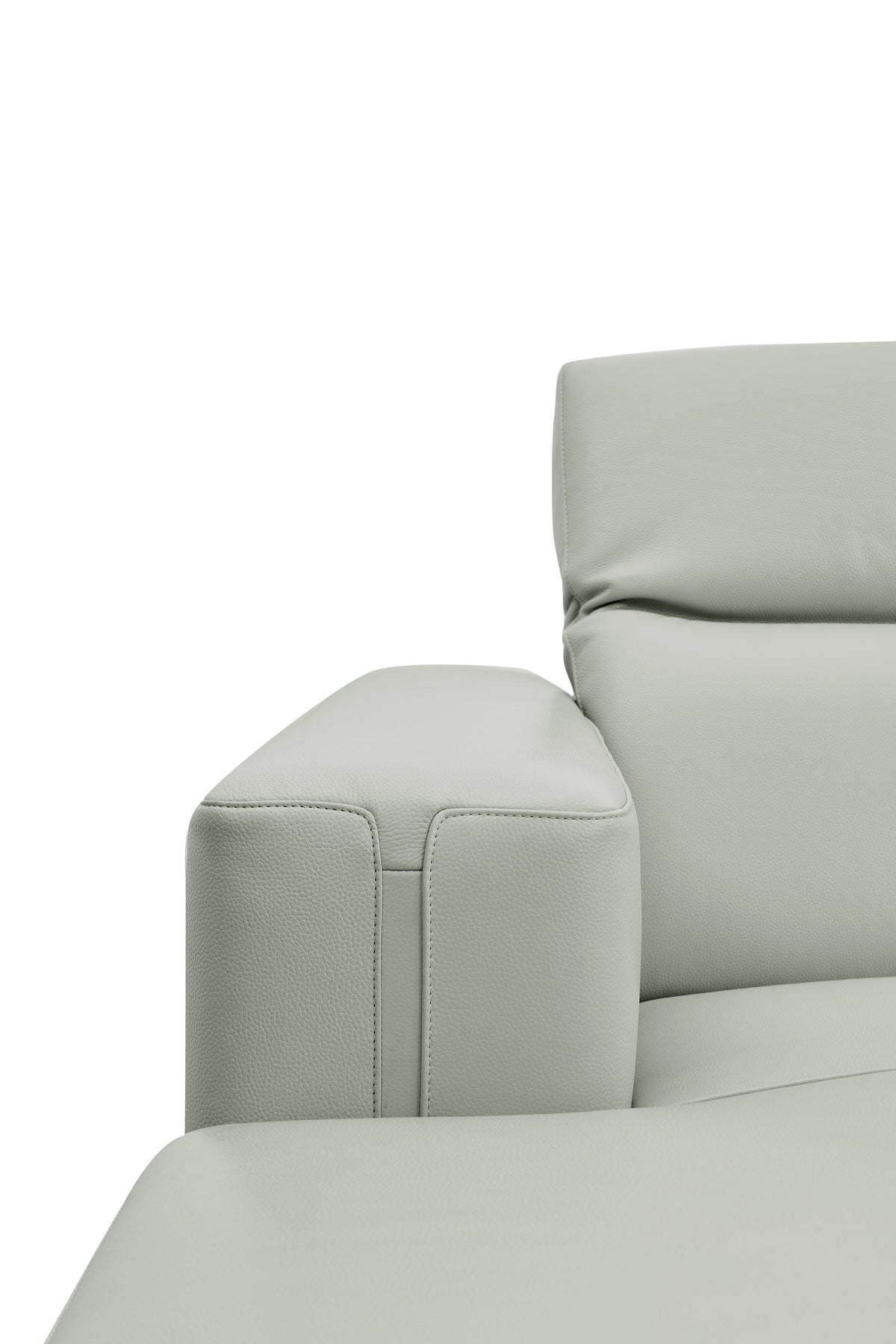 Noel Grey Italian Leather Sectional — Power Recline and Chaise