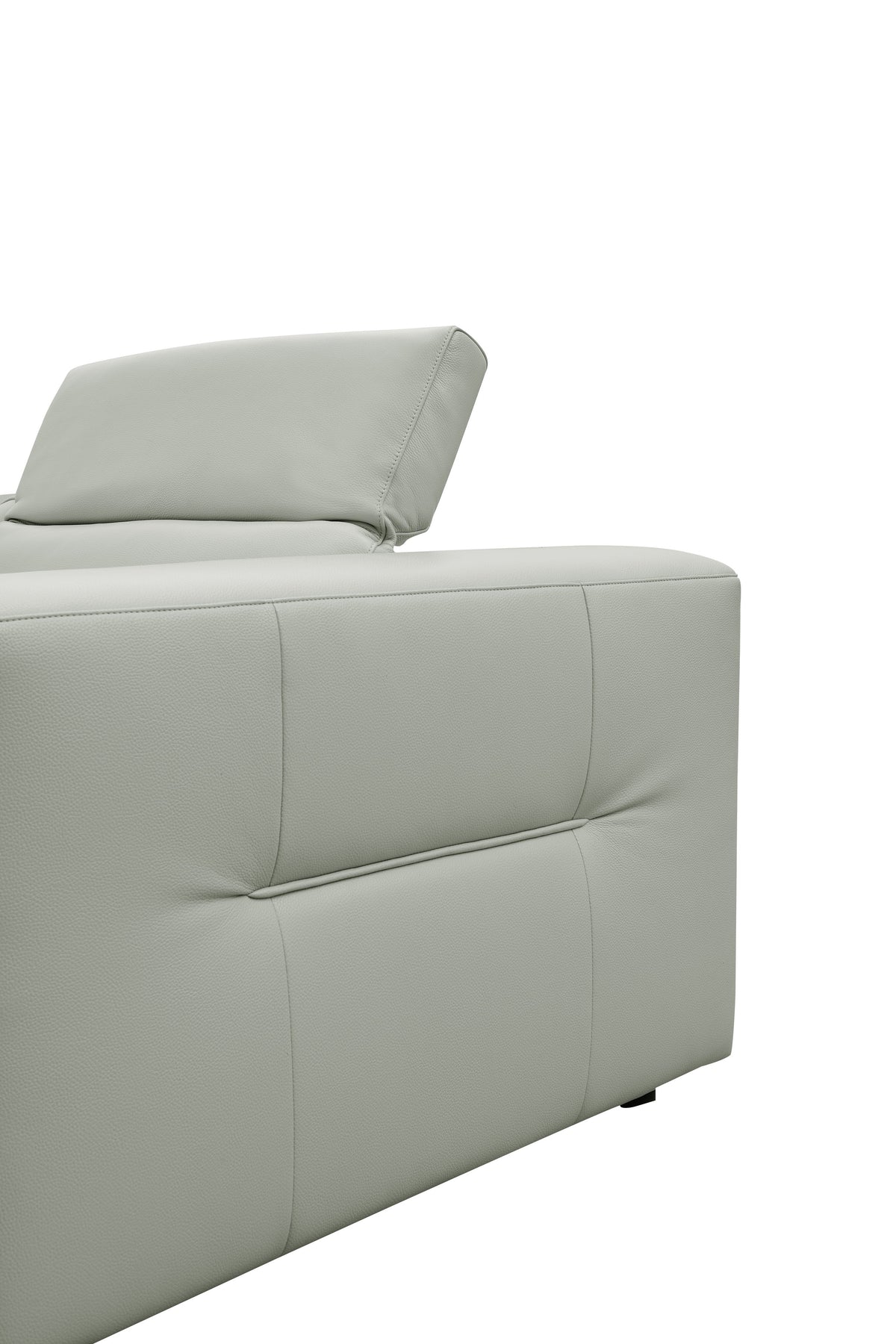 Noel Grey Italian Leather Sectional — Power Recline and Chaise