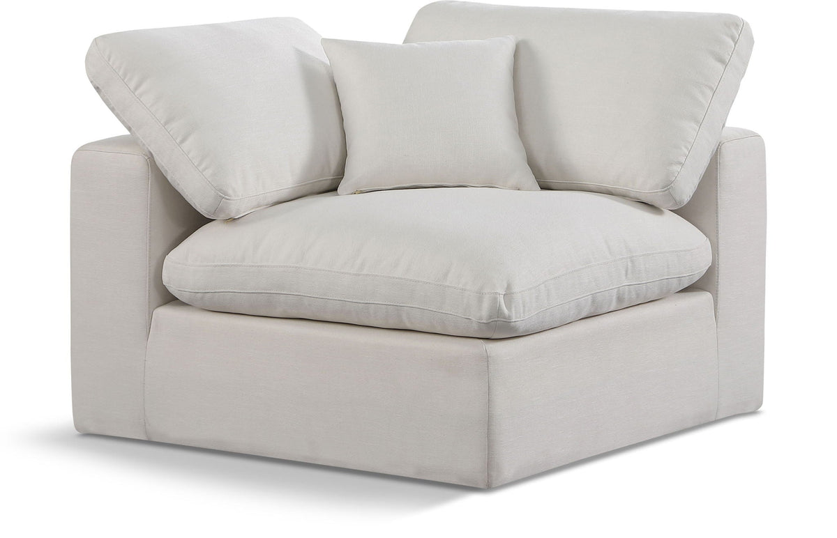 Comfy Linen Modular Sectional — Add-On: Corner Chair — Cream