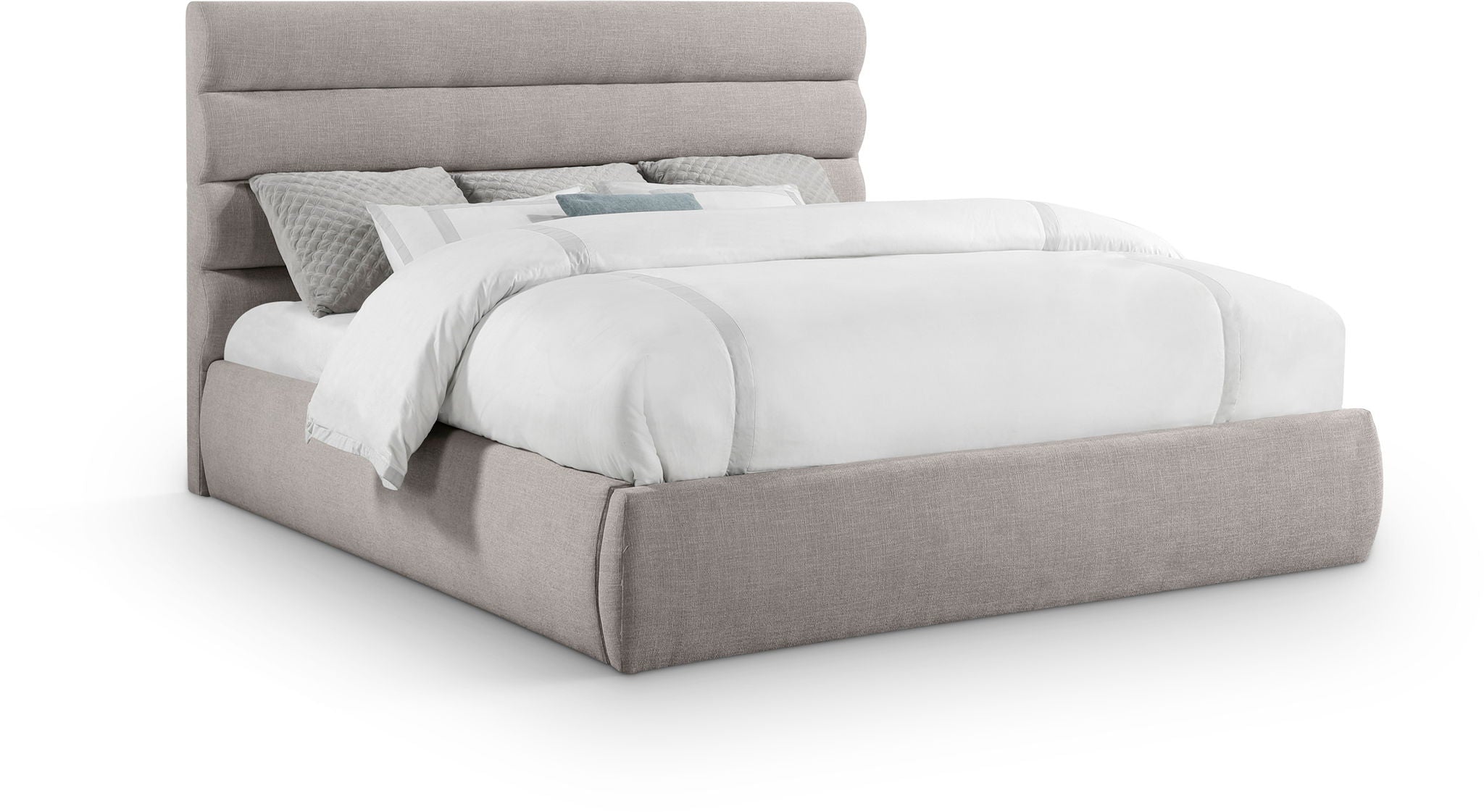 Adam - Linen Fabric Bed With 52" Headboard