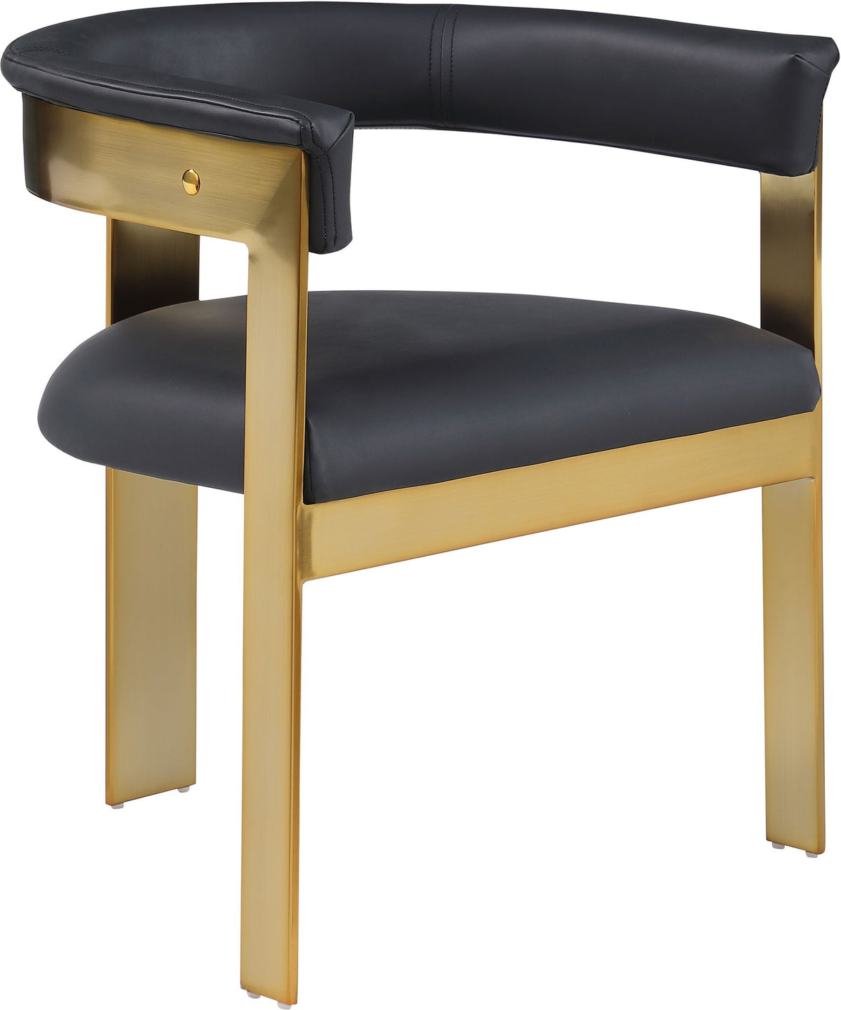 Romeo - Faux Leather Dining Chair (Set of 2) with Gold Base