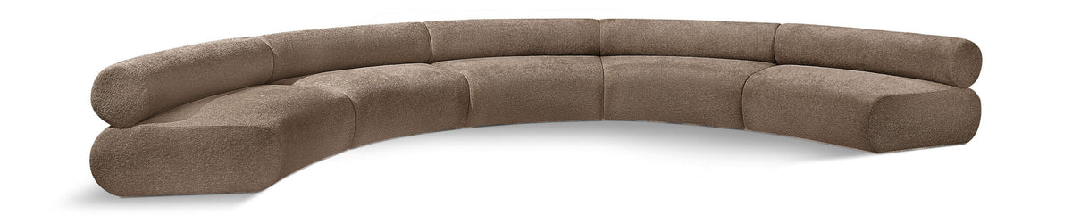 Bale Chenille Modular Sectional — 5-Piece Sofa — Brown