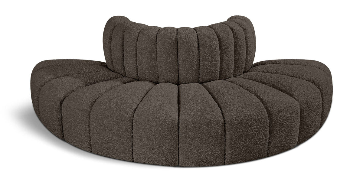 Arc Boucle Modular Sectional — 4-Piece Sofa (90" Wide) — Brown