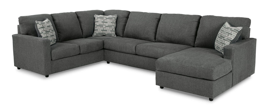 Ashley 290-03 Sectional — RAF Chaise & Accent Pillows