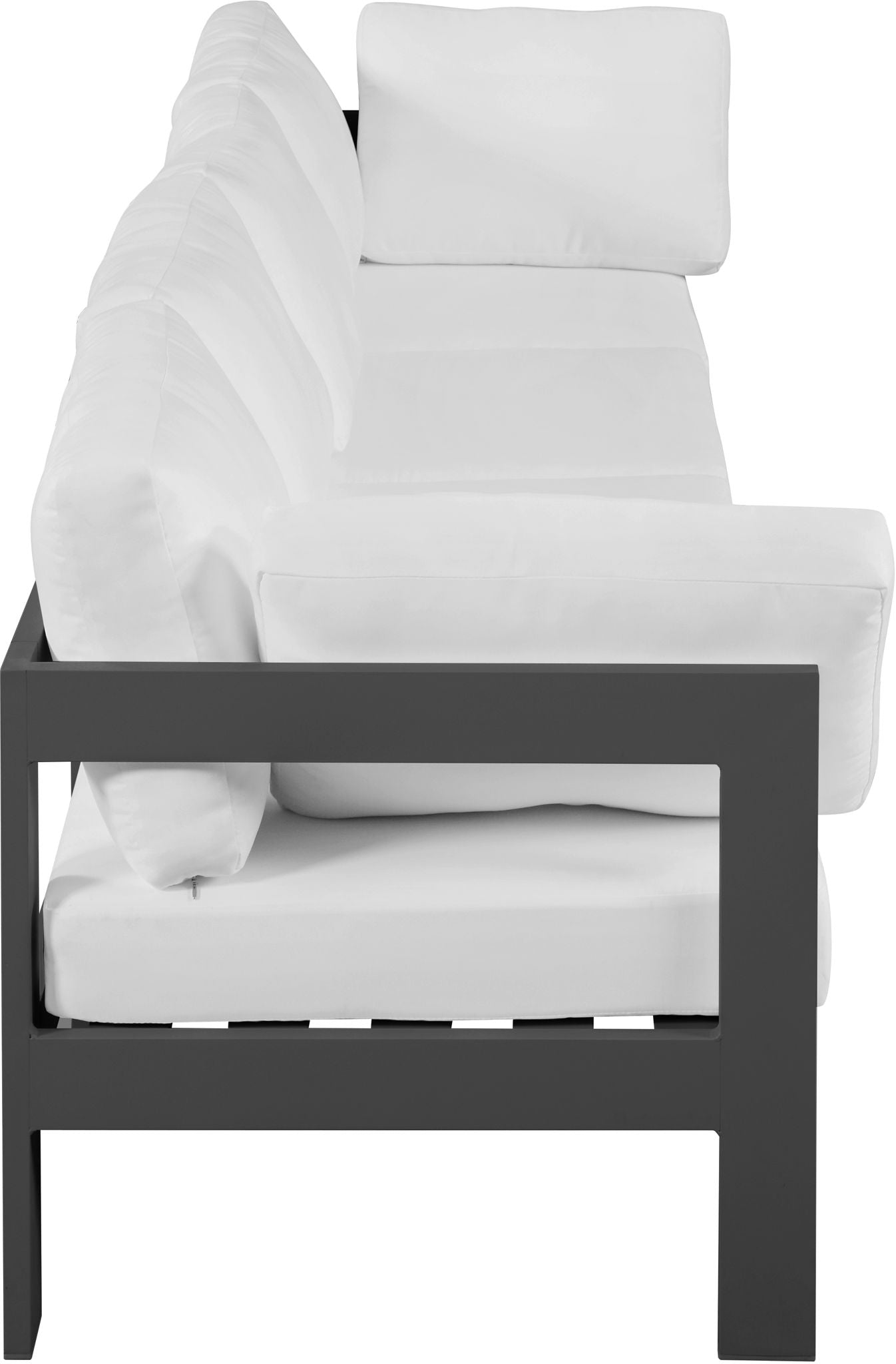 Nizuc - Outdoor Patio 4 Seat Modular Sofa With Gray Frame