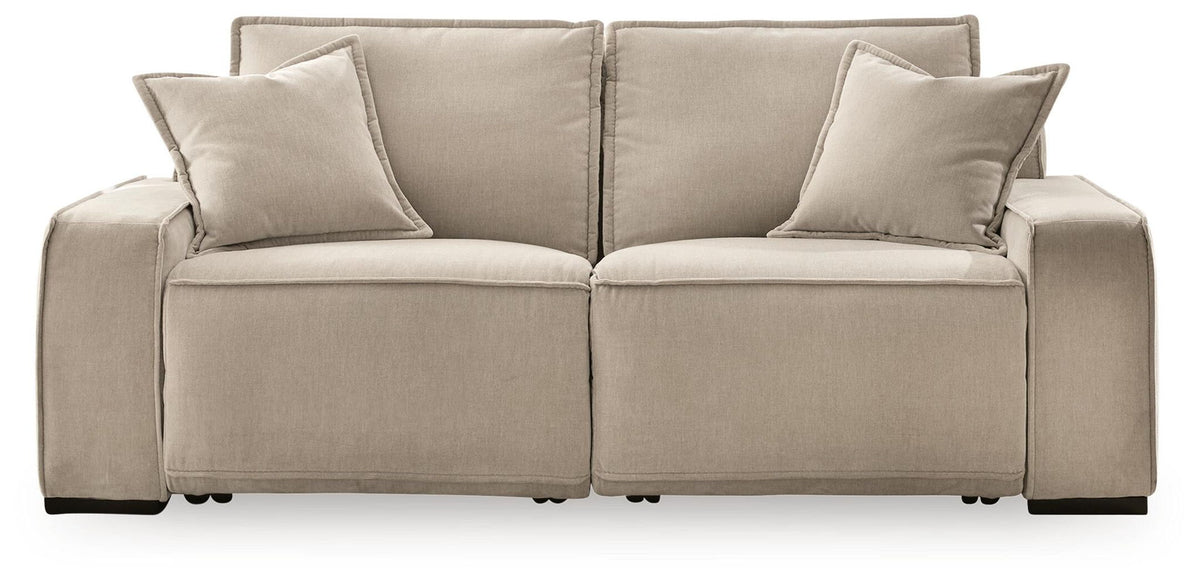 Carceri Cashmere Power Reclining Sectional — 2-Piece Power Sectional, Double Recliner