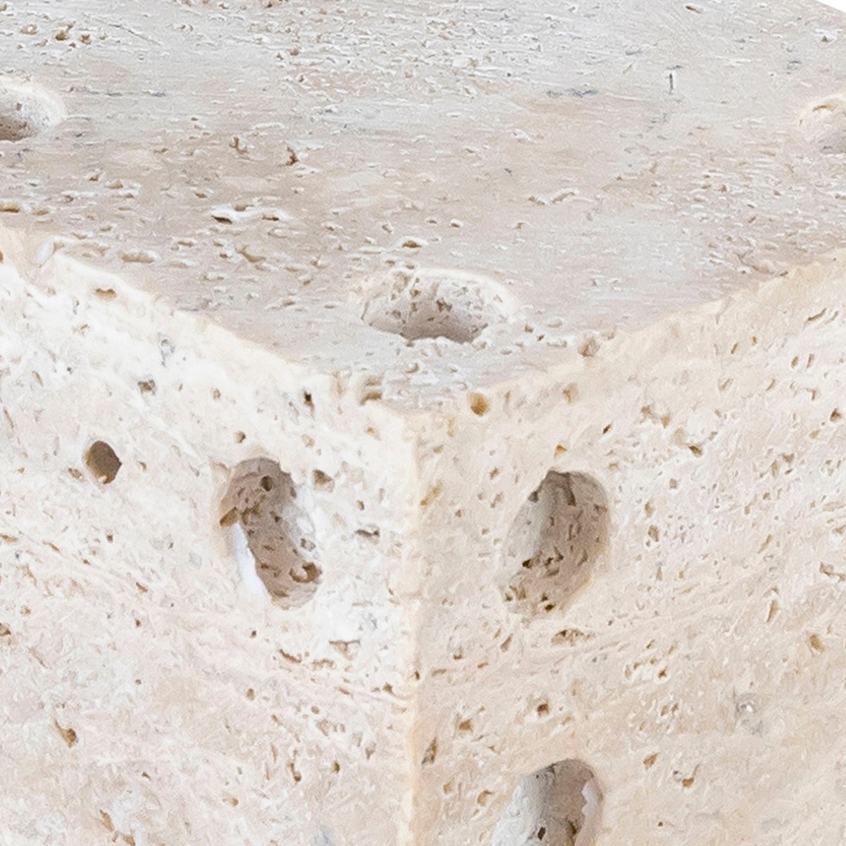 Dice - Marble & Travertine Decorative Object - Natural
