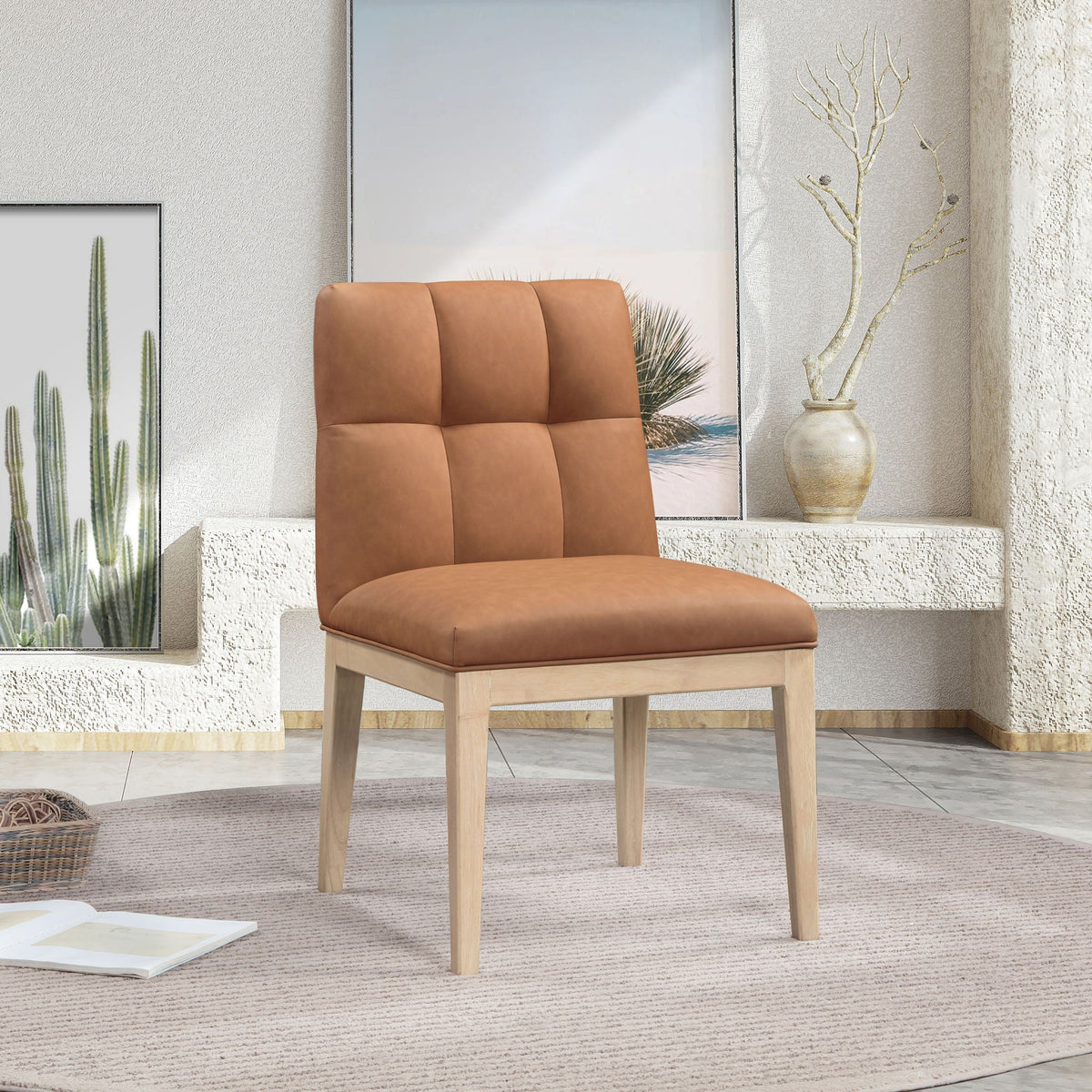 Adrian - Dining Side Chair (Set of 2) with Light Brown Legs