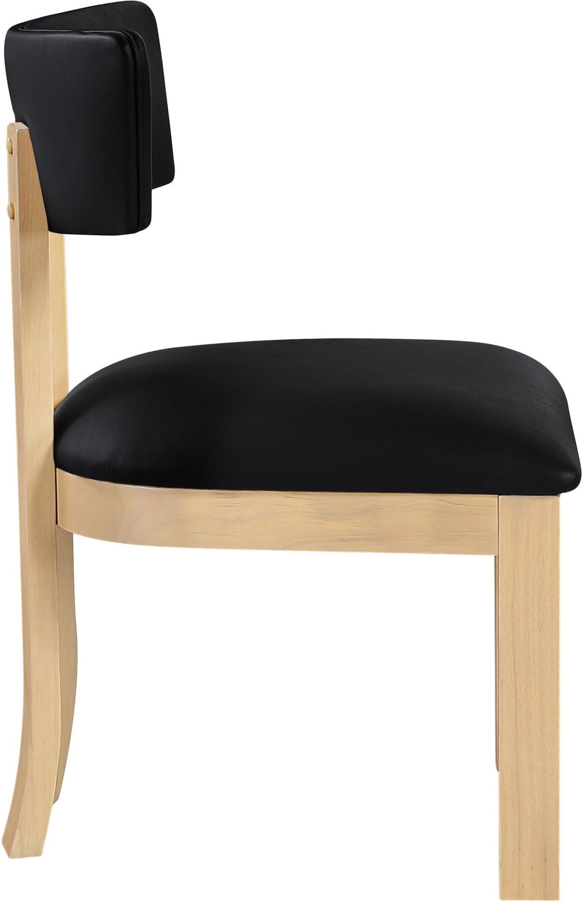 Lavrin Vegan Leather Dining Side Chair (Set of 2) with Natural Base