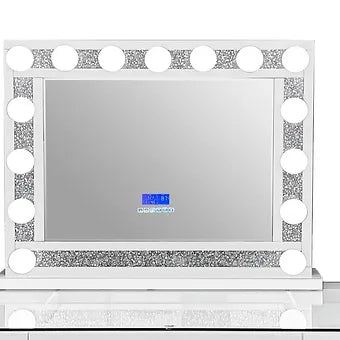 Biri White Vanity Set — LED Lighting & Bluetooth Speaker