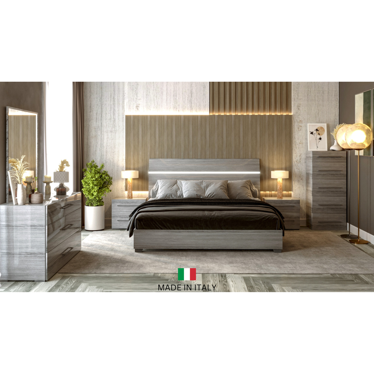 Mia Grey Bedroom Set