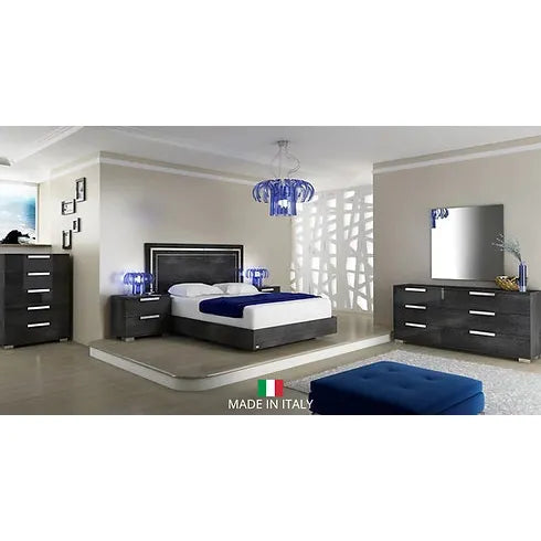 Sarah Grey High-Gloss Italian Bedroom Collection