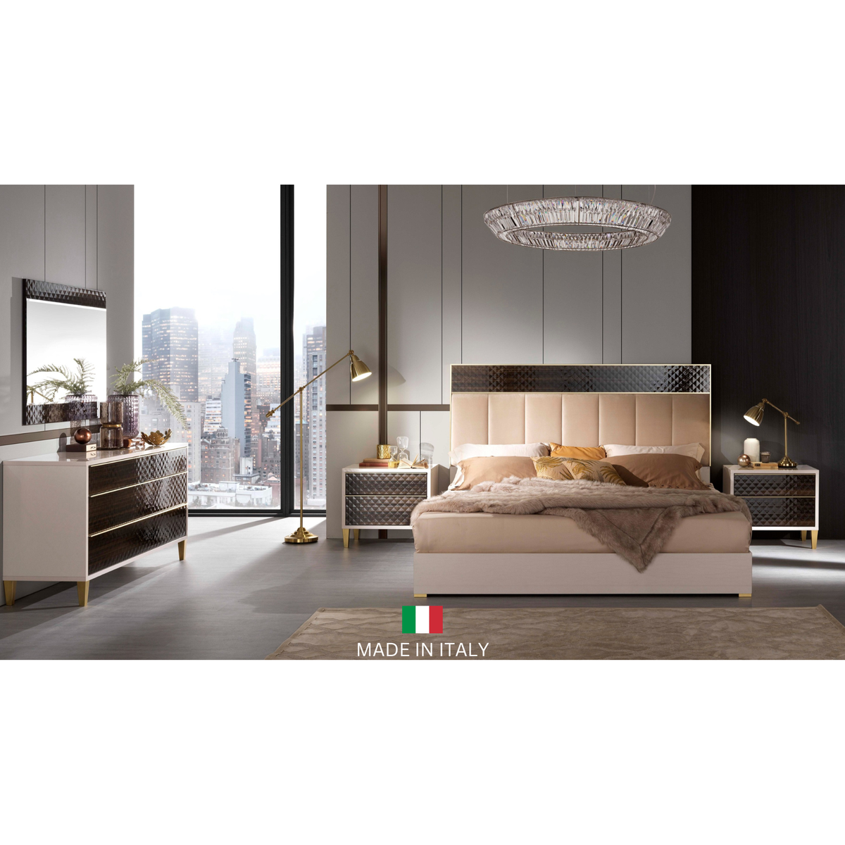 Gemma Italian High-Gloss Bedroom Collection