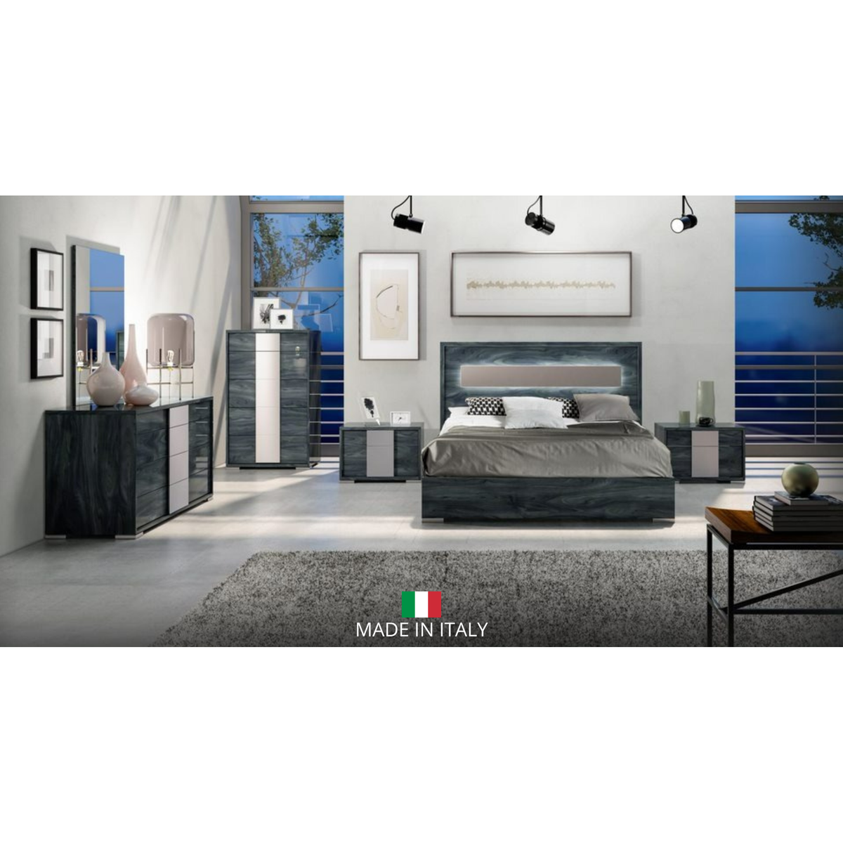 Viola Indigo 4-Piece Bedroom Set