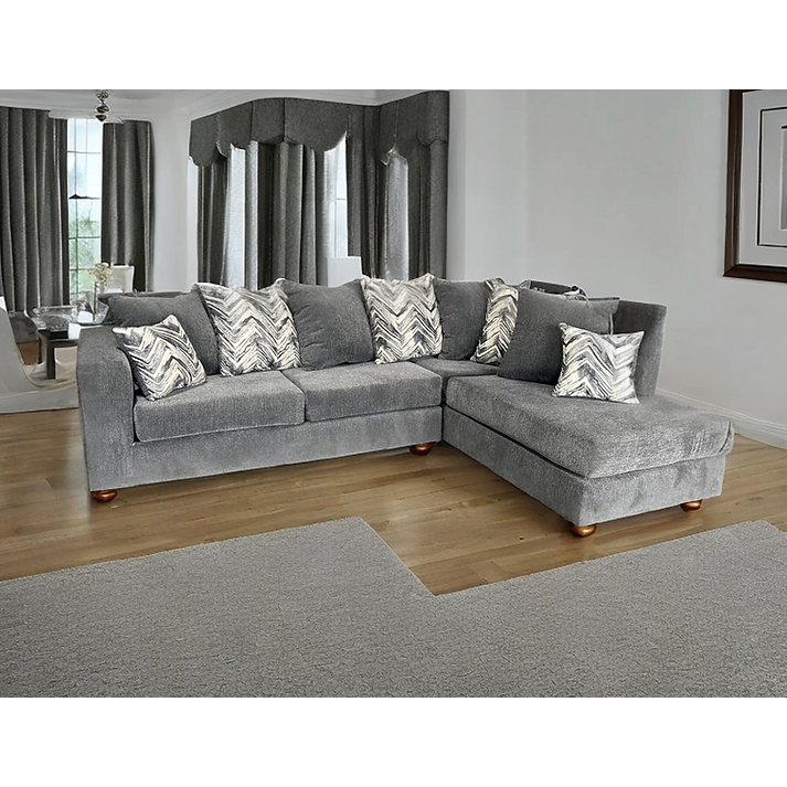 Zander Grey Fabric 2-Piece Sectional