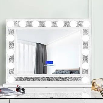 Biri White Vanity Set — LED Lighting & Bluetooth Speaker