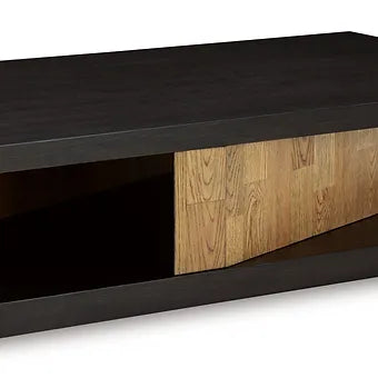 Kocomore Brown and Natural End Table — USB-C Charging