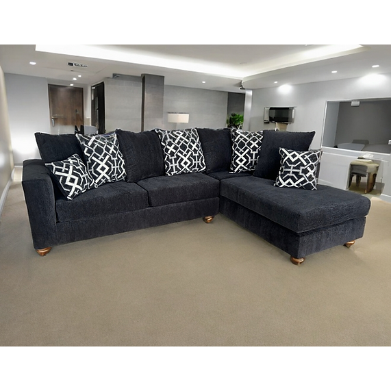 Graphite Black Fabric 2-Piece Sectional