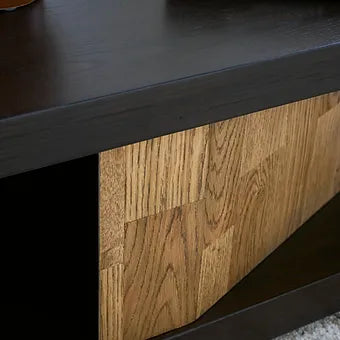Kocomore Brown and Natural End Table — USB-C Charging