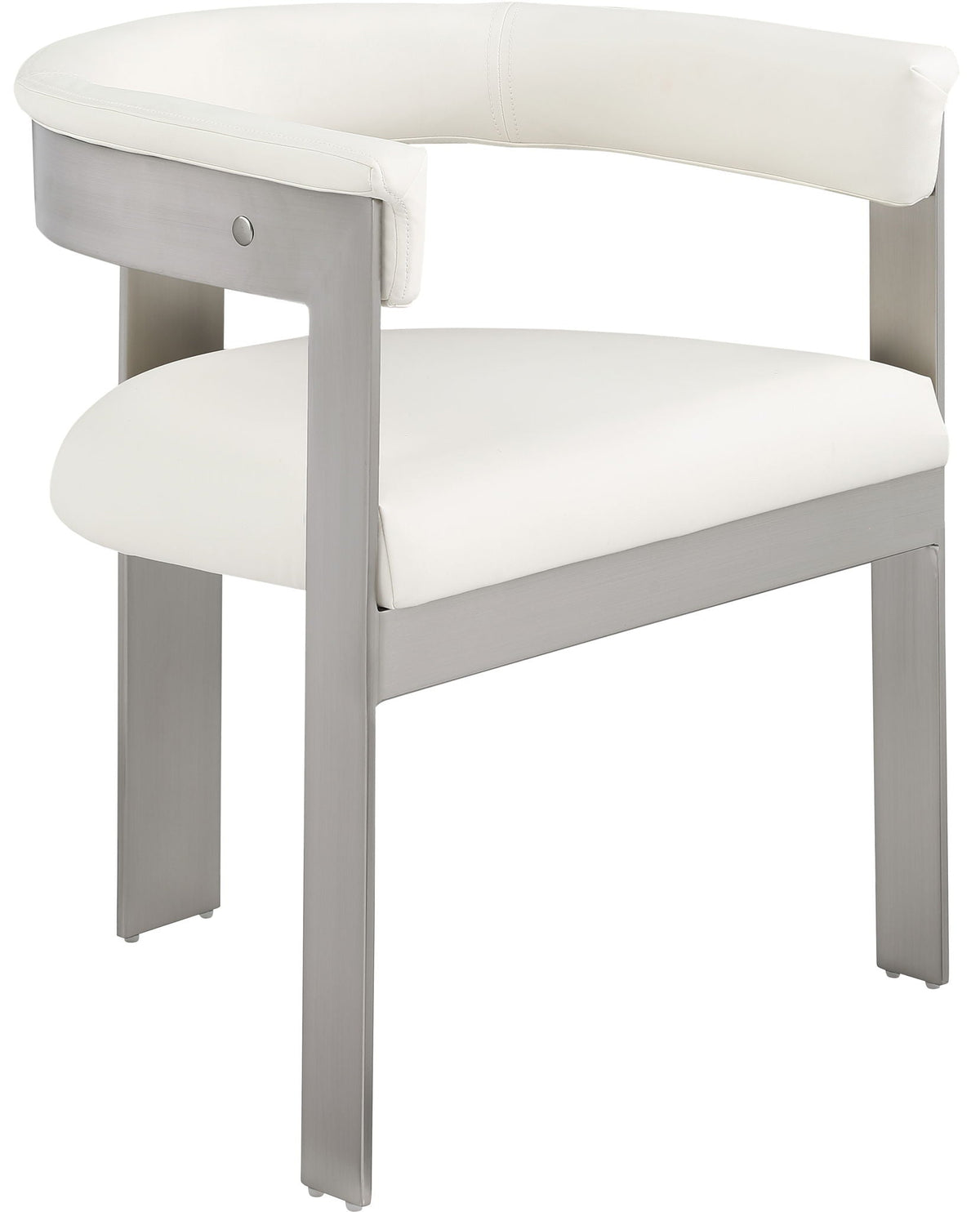 Romeo - Faux Leather Dining Chair (Set of 2) with Silver Base