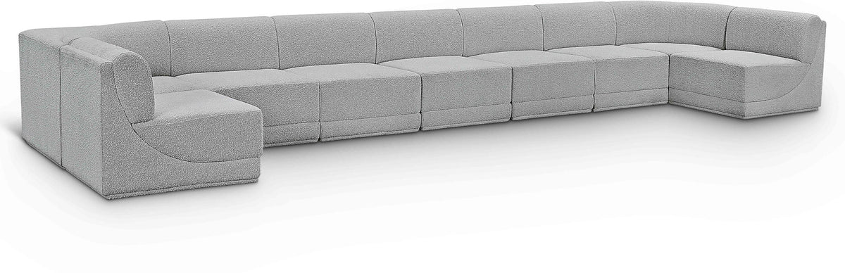 Ollie Boucle Modular Sectional — 9-Piece Sectional — Grey