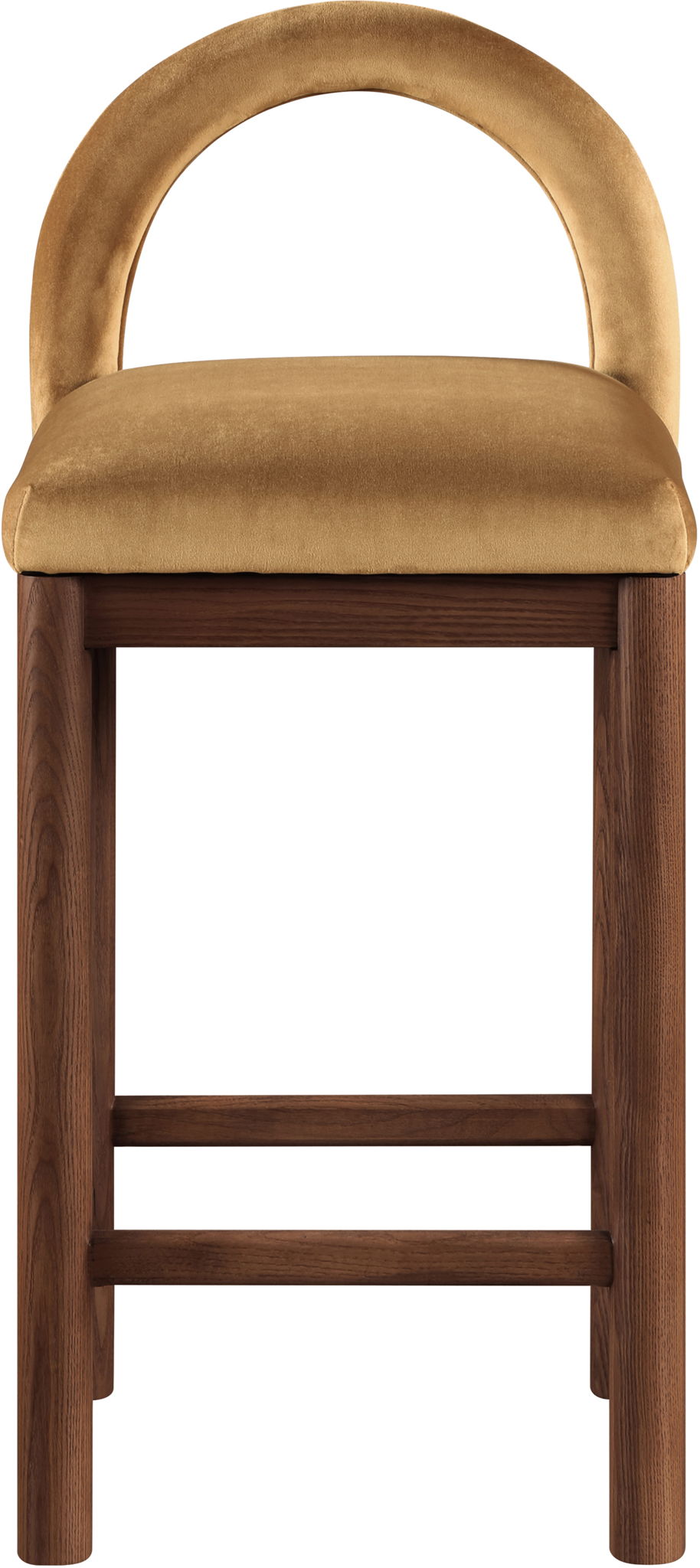 Conrad - Velvet Counter Stool with Brown Legs