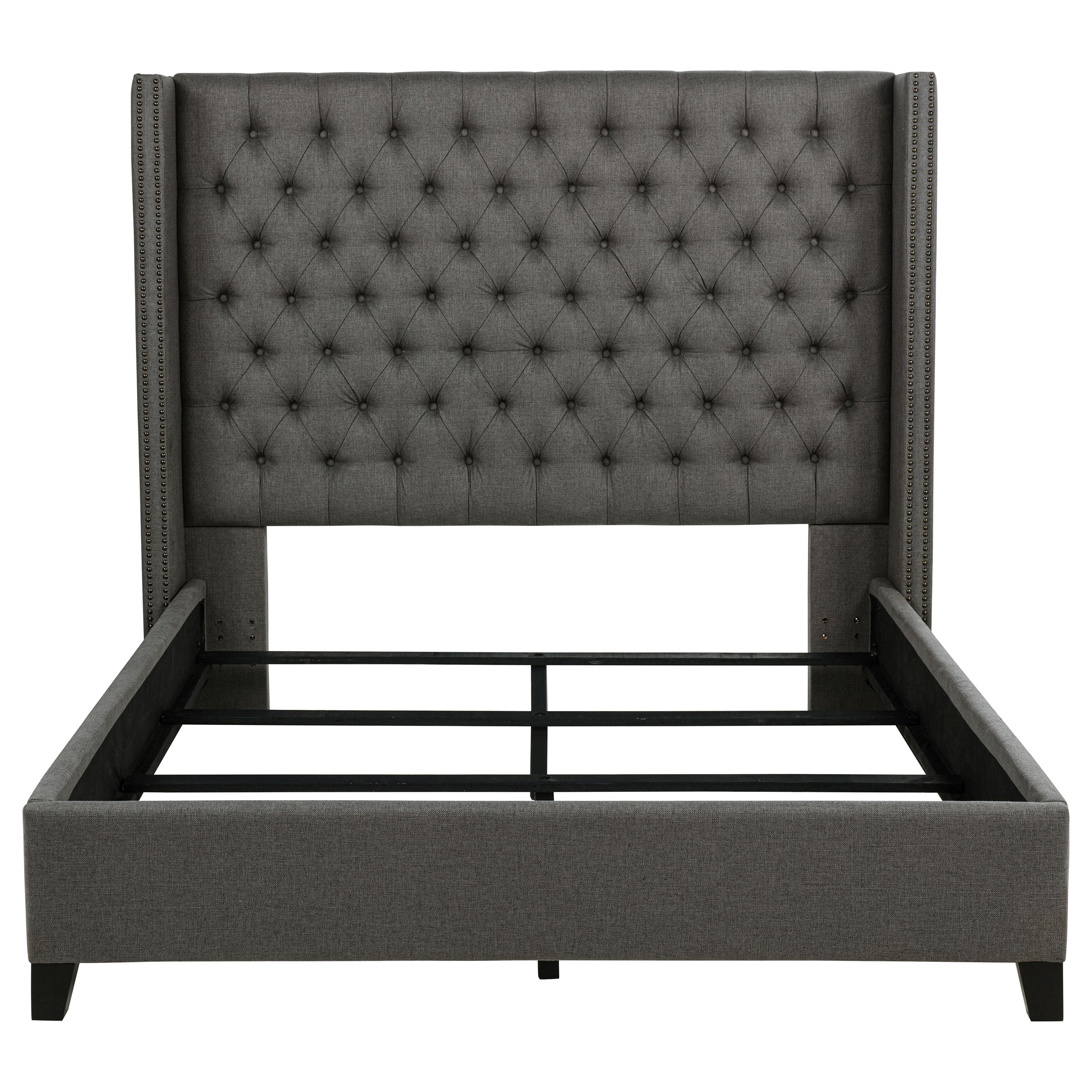 Bancroft Upholstered Wingback Bed Grey