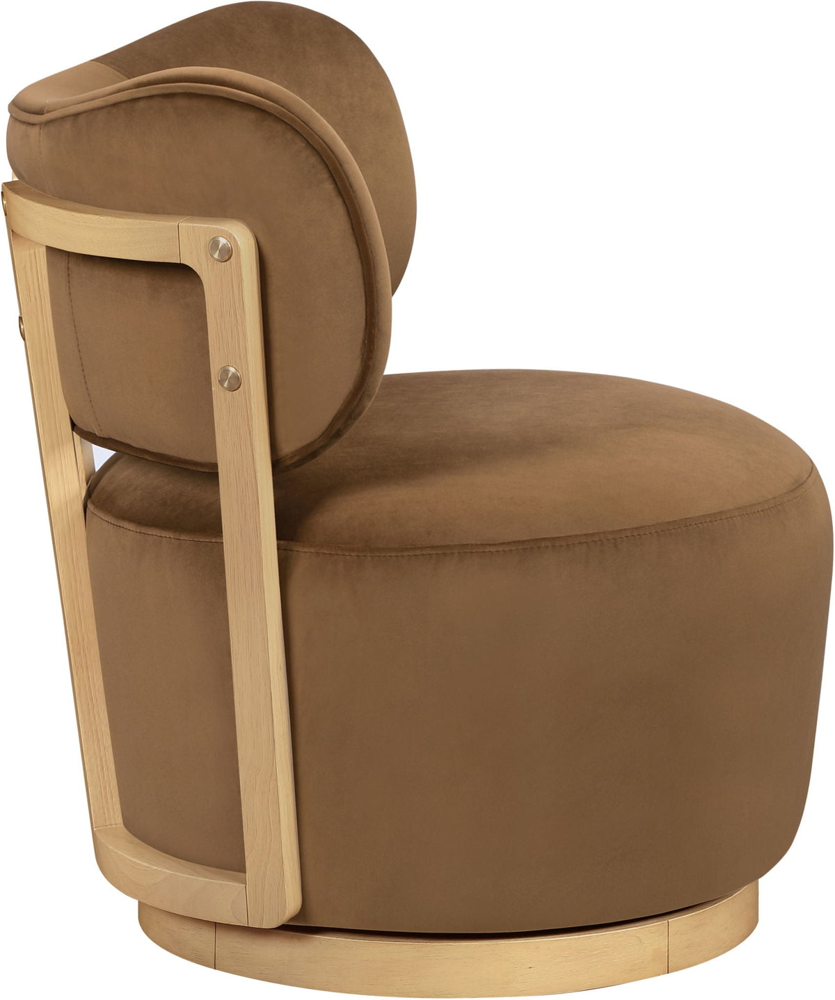 Elara - Velvet Upholstered Swivel Accent Chair - Natural