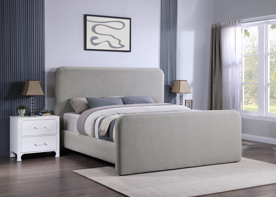 Wren Upholstered Panel Bed Grey