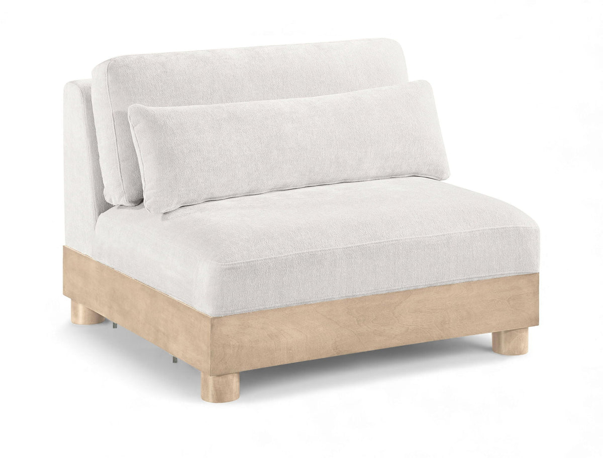 Turin Chenille Modular Sectional — Add-On: Armless Chair — Cream
