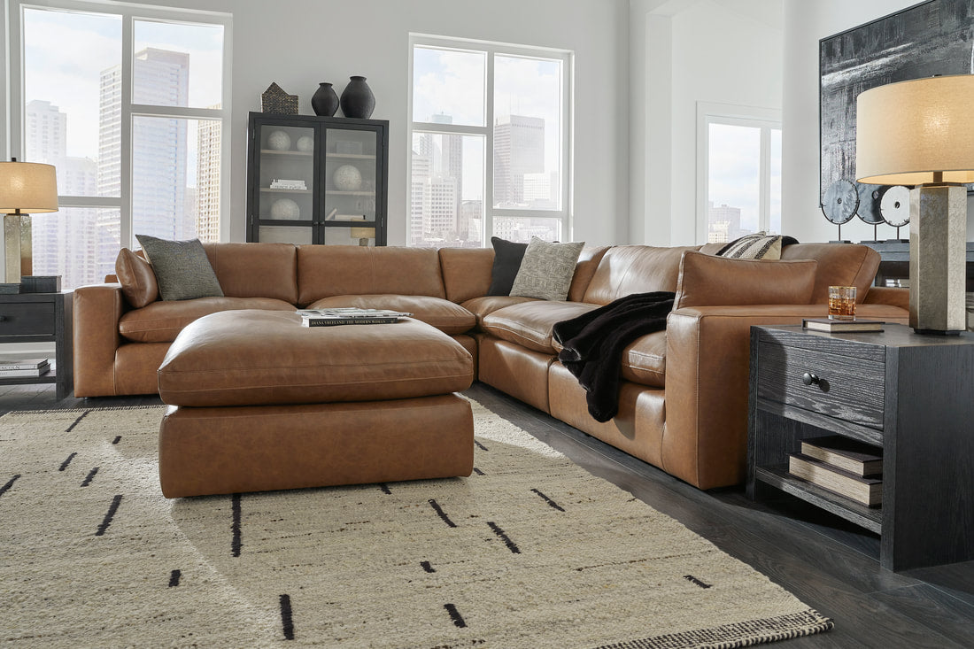 Ashley 309-01 Genuine Leather Modular Sectional — 5-Piece Set