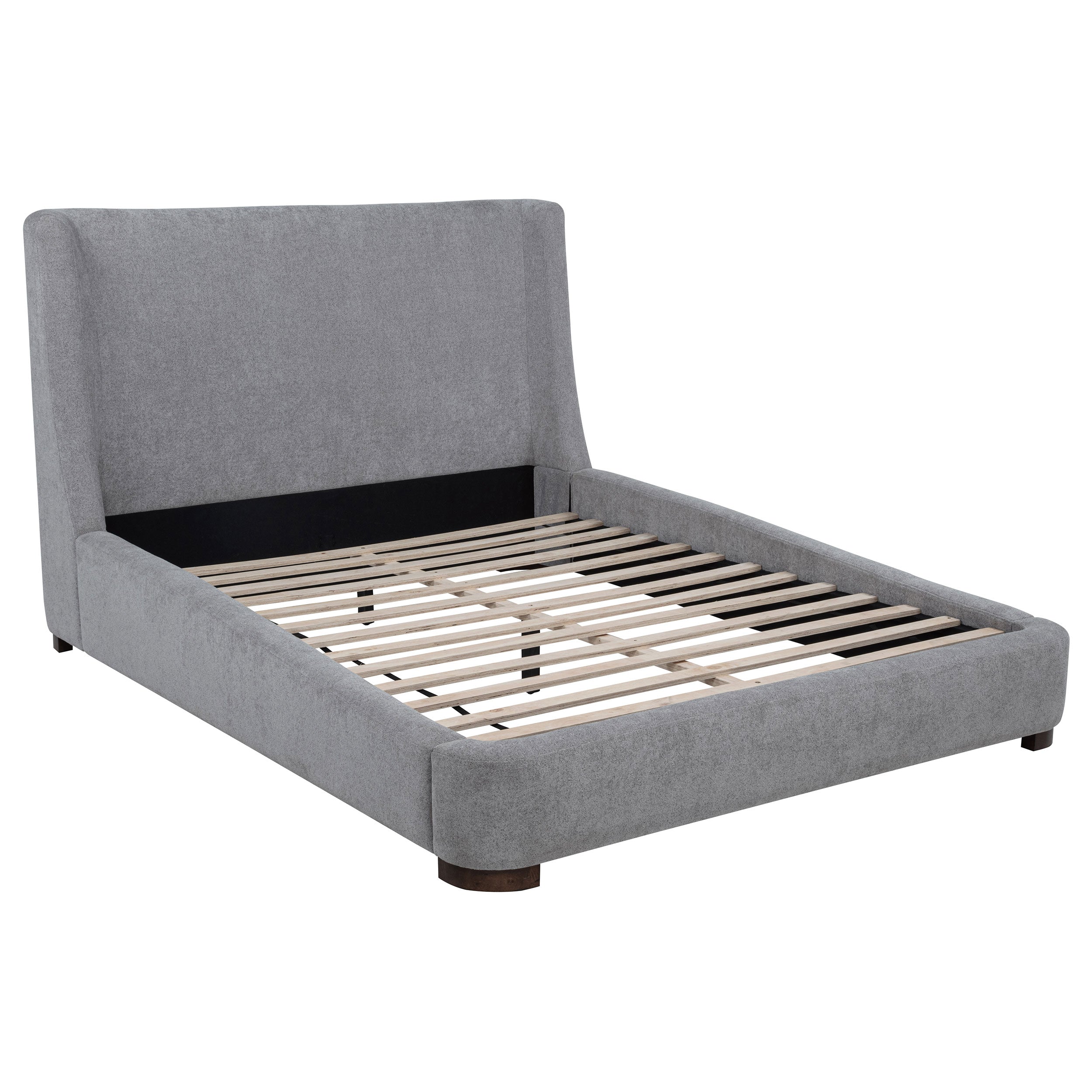 Rennes Upholstered  Wingback Platform Bed Grey