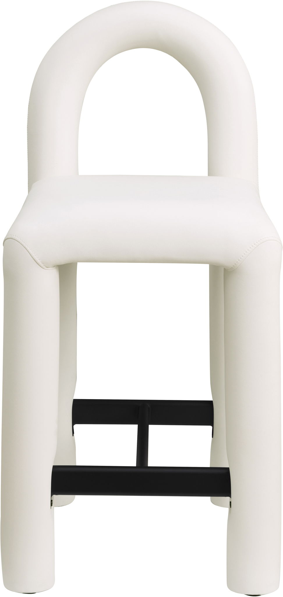 Amari - Vegan Leather and Boucle Fabric Stool - Stool