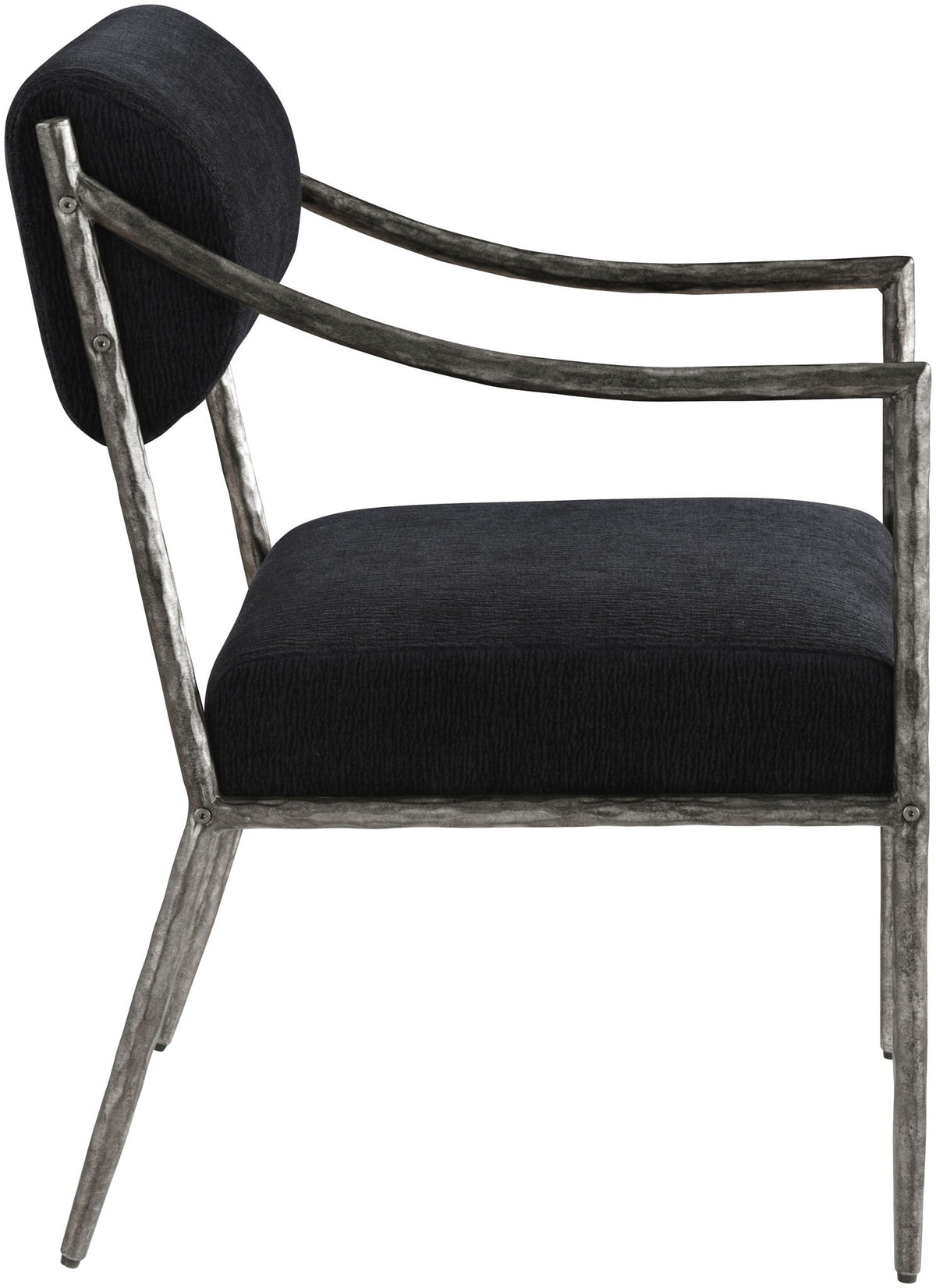 Bastille Chenille Dining Arm Chair Set of 2 with Silver Frame