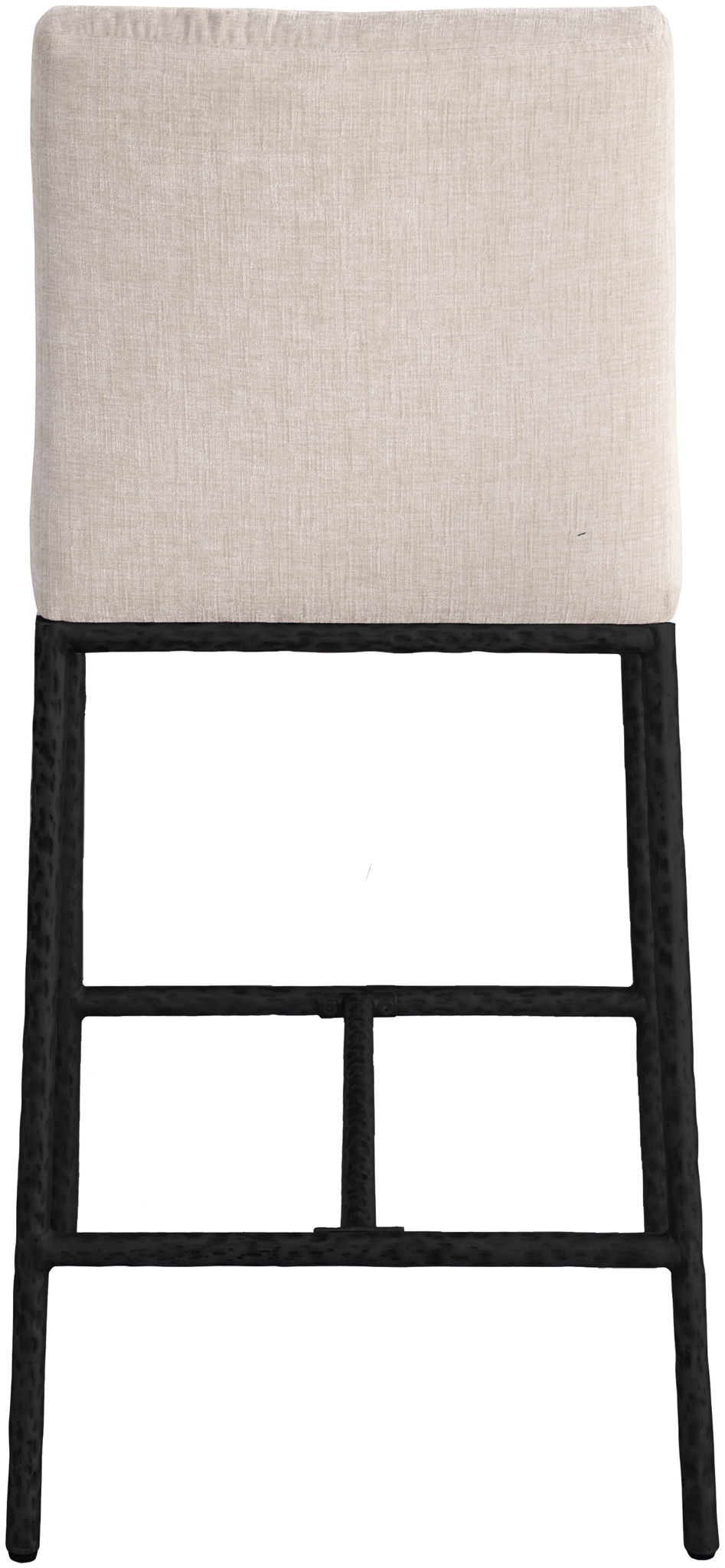 Reeves - Chenille Fabric Upholstered Counter Stool (Set of 2) with Black Base