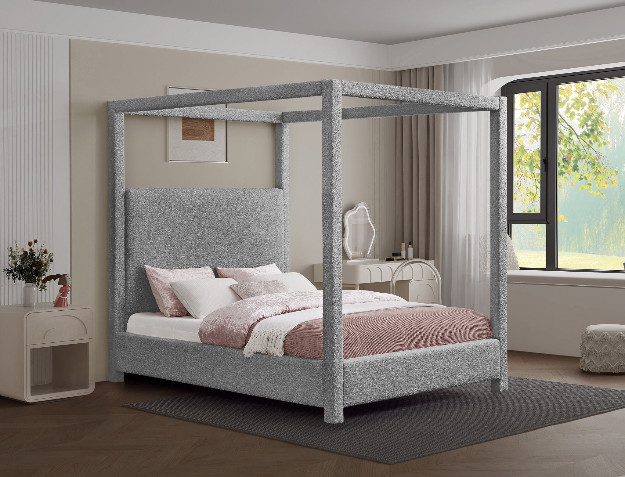 Eden - Boucle Fabric Upholstered Bed