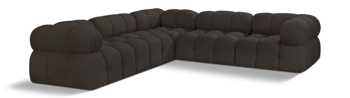 Ames Boucle Modular Sectional — 5-Piece Sectional — Brown
