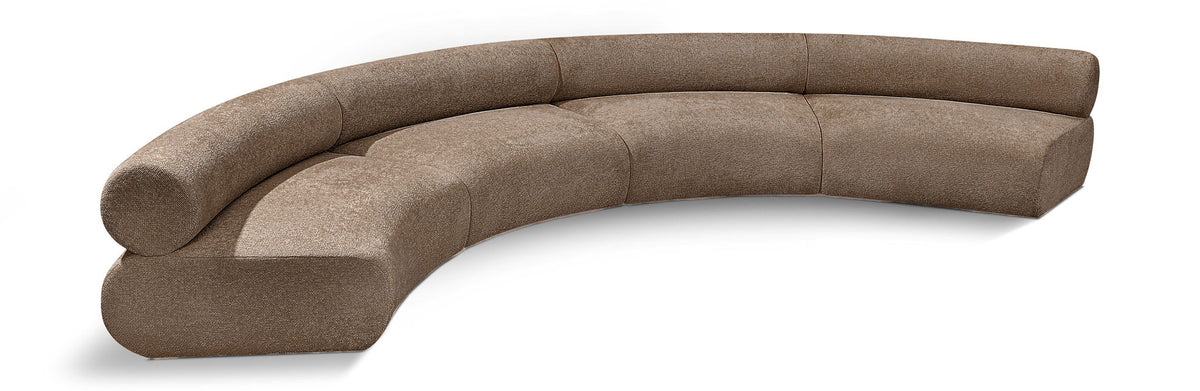 Bale Chenille Modular Sectional — 4-Piece U-Shaped Sofa — Brown