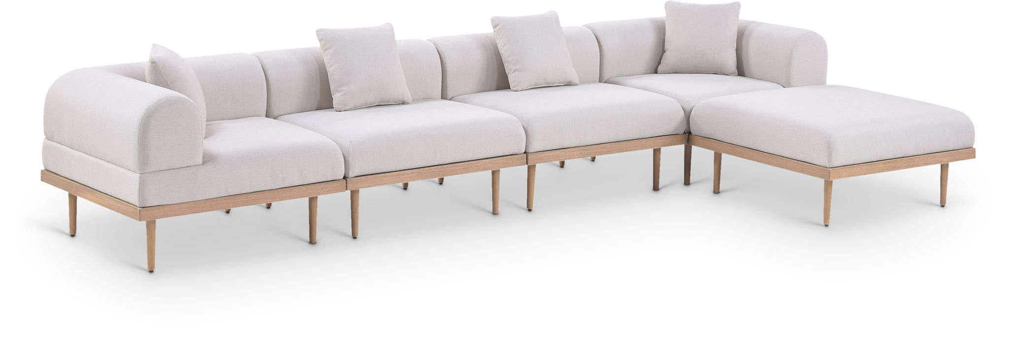 Laguna - 5 Piece 106.5" Upholstered Outdoor Patio Modular Sectional