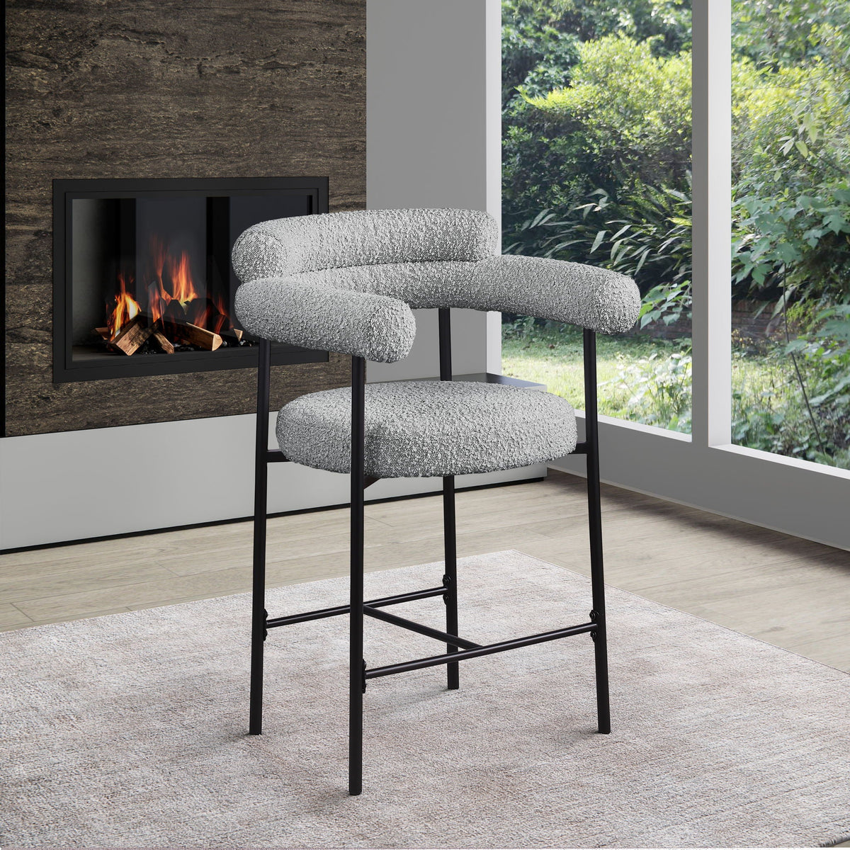 Blake - Counter Stool (Set of 2) with Black Base