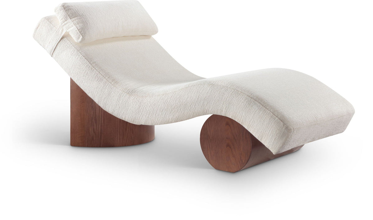 Marcella - Chaise Lounge with Walnut Base