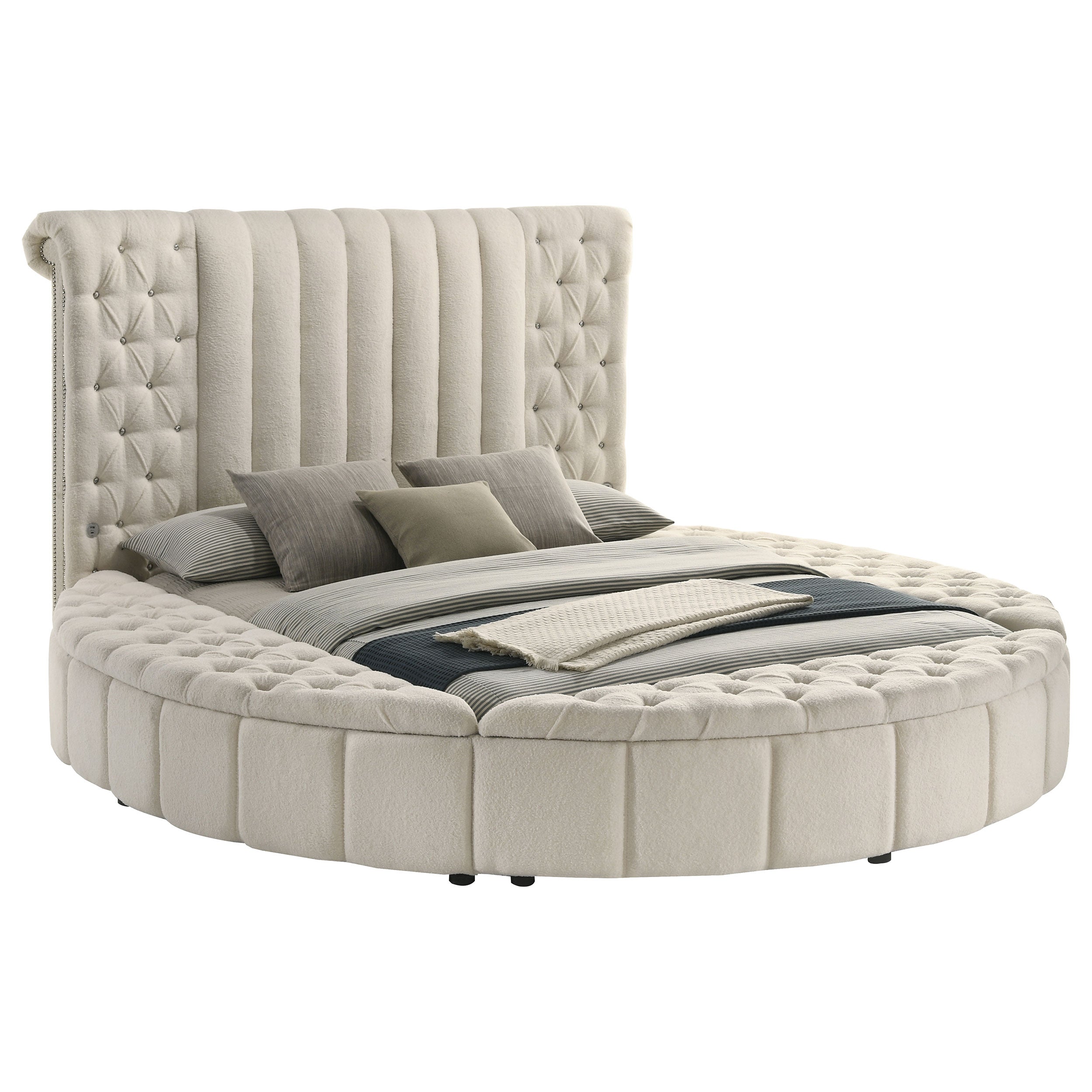 Sonya round storage bed - angle