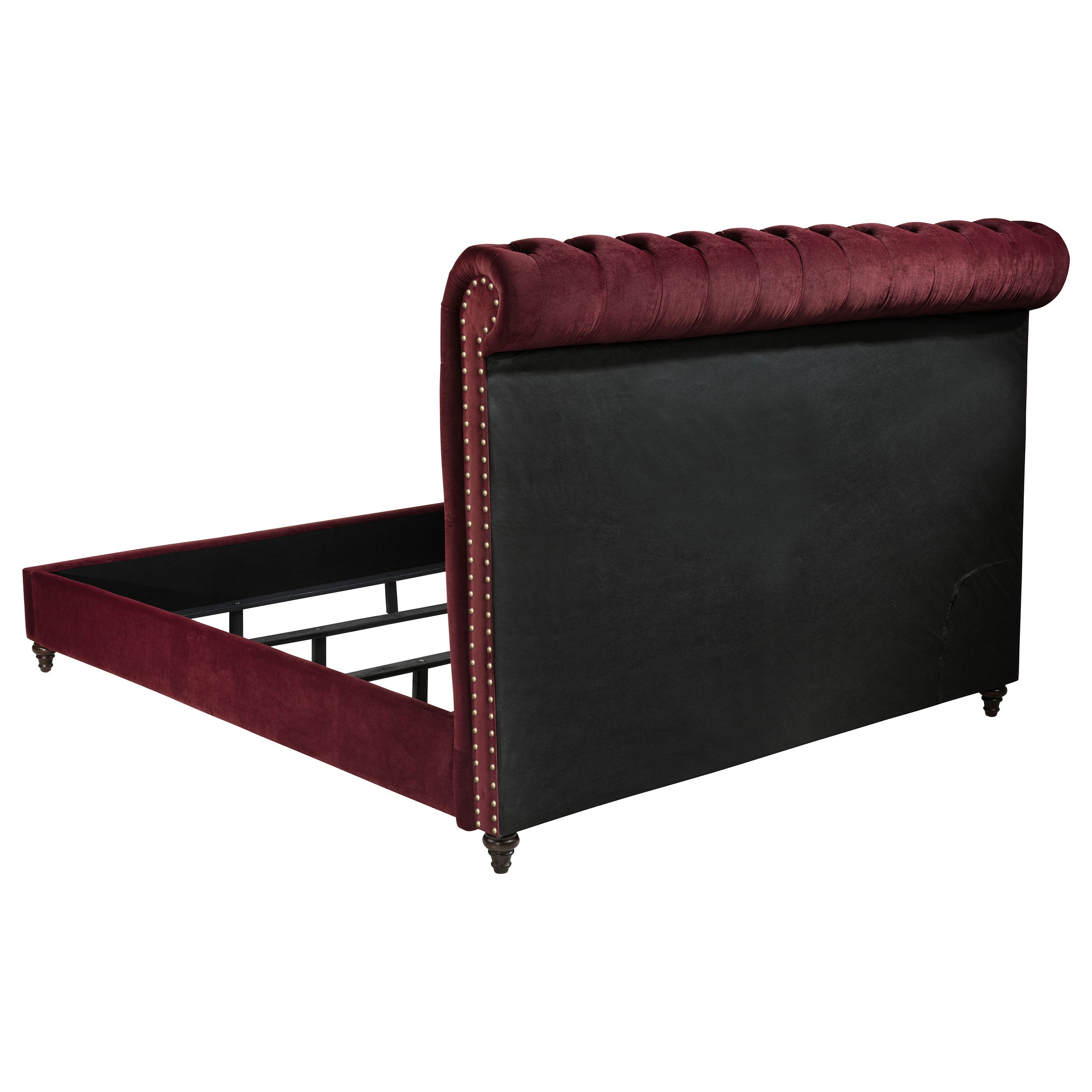 Devon 4-piece Queen Bedroom Set Wine Red and Dark Oak