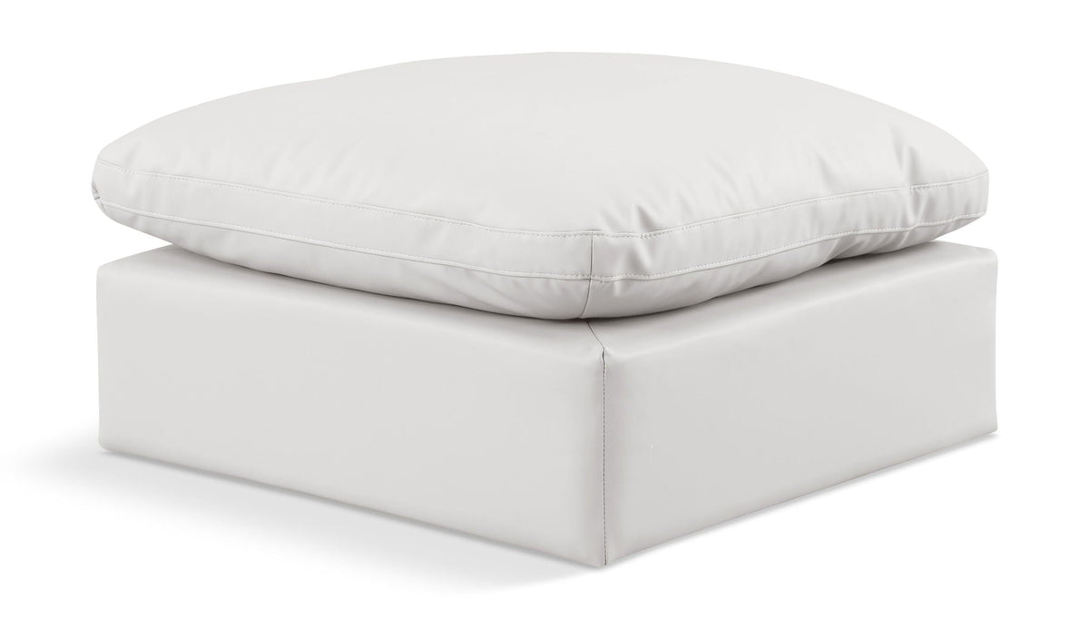 Indulge Faux Leather Modular Sectional — Ottoman — Cream