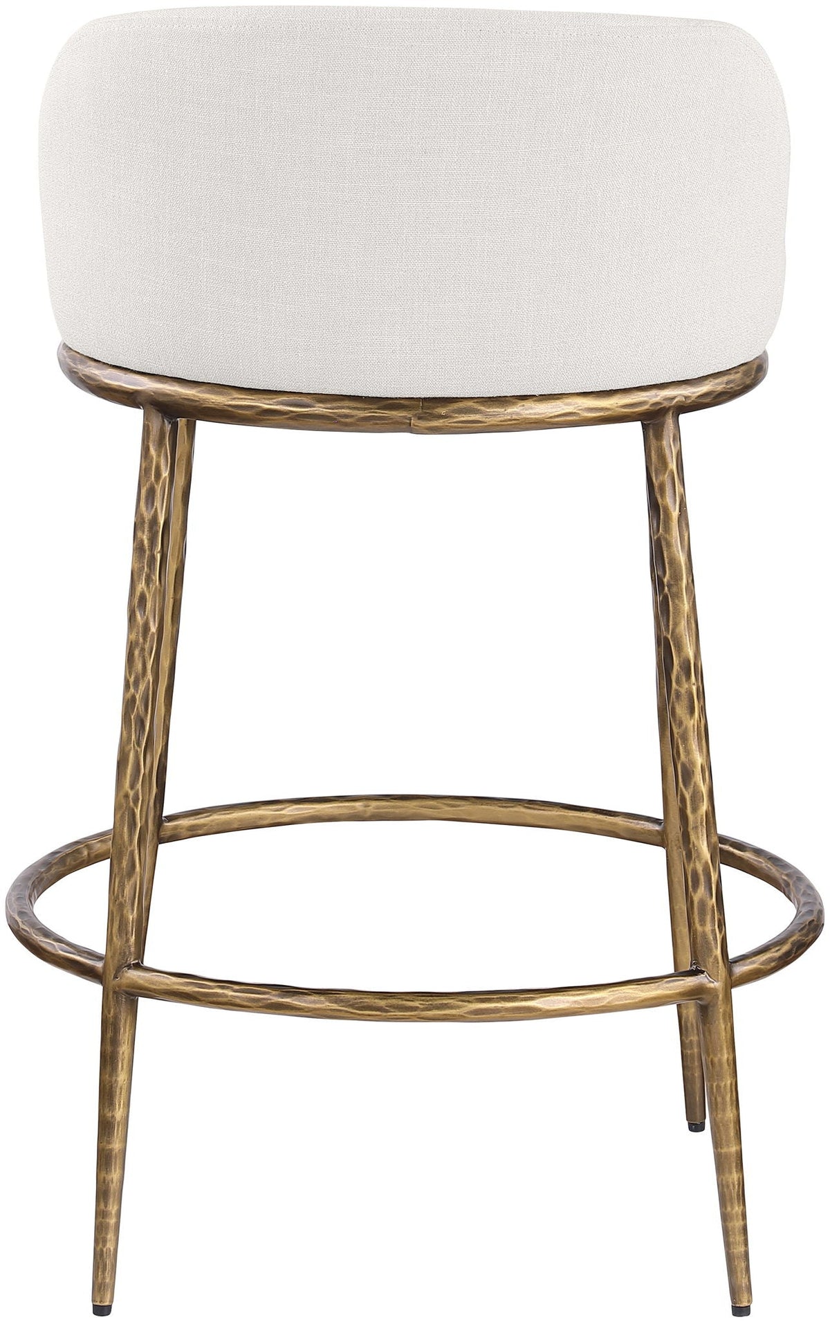 Ferro Upholstered Counter Stool — Brushed Gold Base - Gold